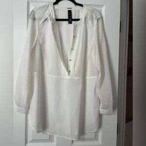 Chico's White Textured Blouse